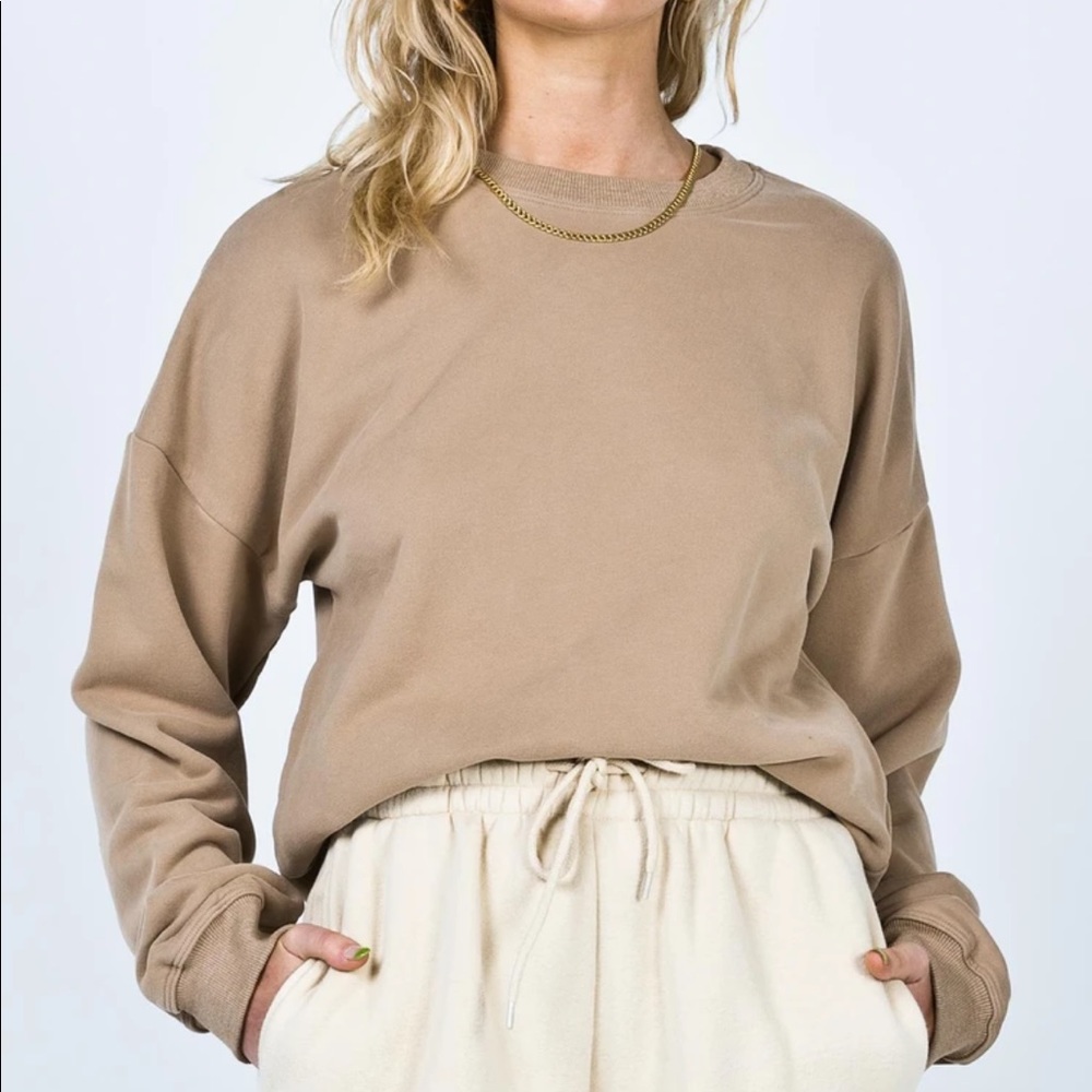 Princess Polly Josie Crewneck Sweatshirt Brown